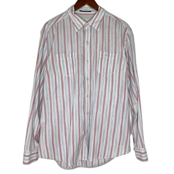 Tommy Bahama Island Multicolor Striped Long Sleeve Button Up Size Large Men’s - Picture 1 of 11